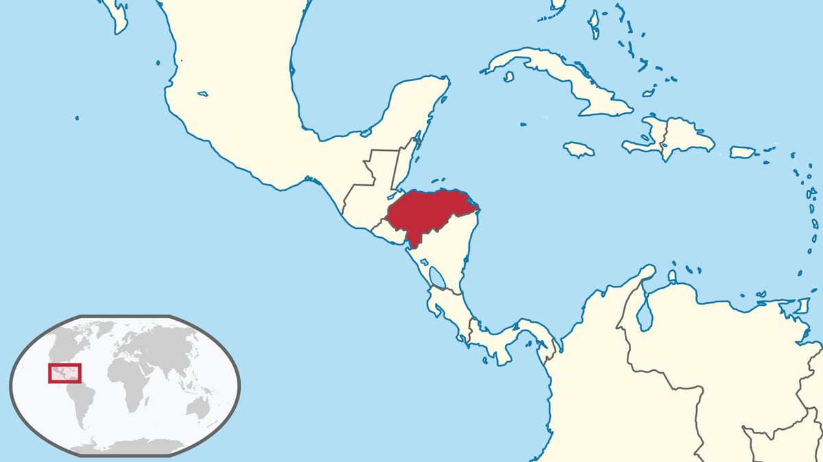 mapa kontinentu Honduras