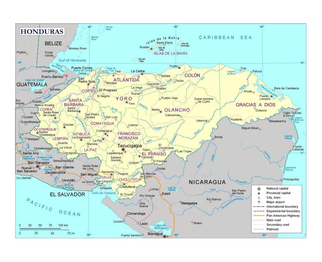 Honduras riek mapu