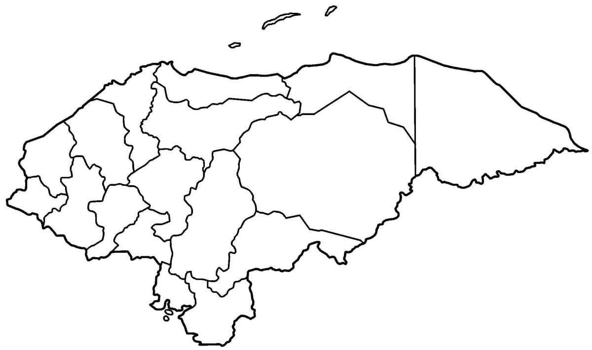 mapa prázdna mapa Honduras