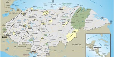 Mapa Honduras cesty