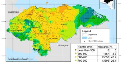 Mapa Honduras klímy
