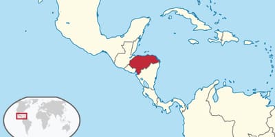 Mapa kontinentu Honduras