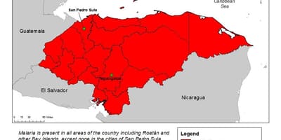 Mapa Honduras malária