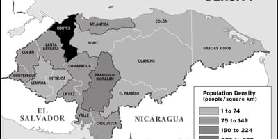 Mapa Honduras obyvateľstva