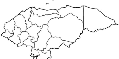 Mapa prázdna mapa Honduras