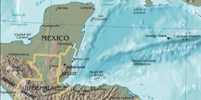 Mapa zálive Honduras